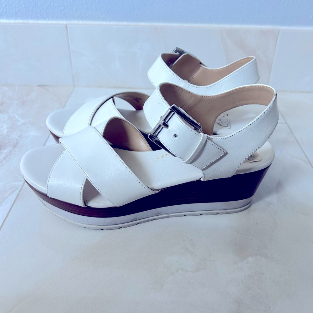 Micheal Kors White Platform Sandals